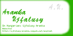 aranka ujfalusy business card